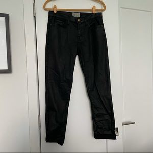 Current/Elliott The Fling Coated Black Jeans 25/26